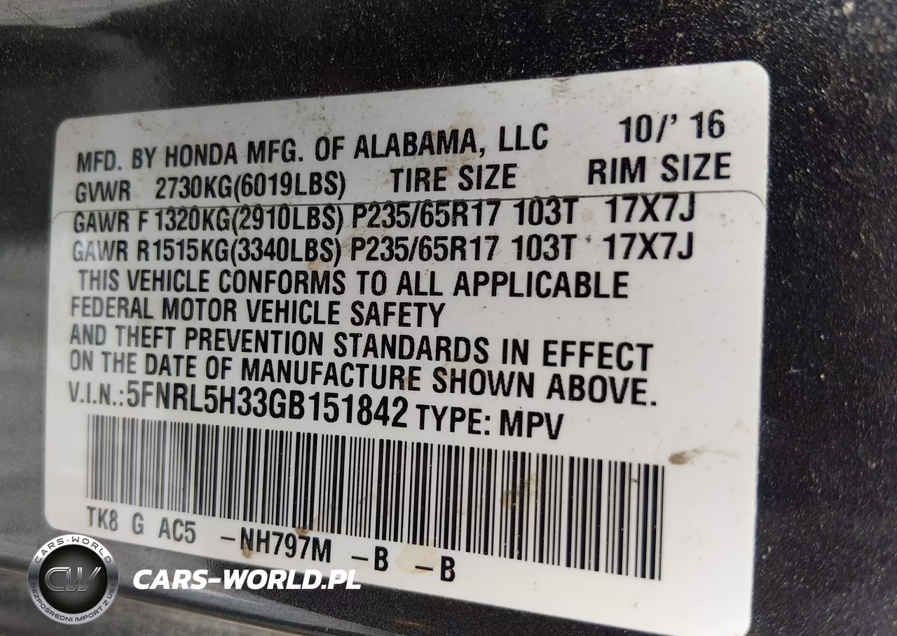 2016 Honda Odyssey Se VIN:5FNRL5H33GB151842 - 9