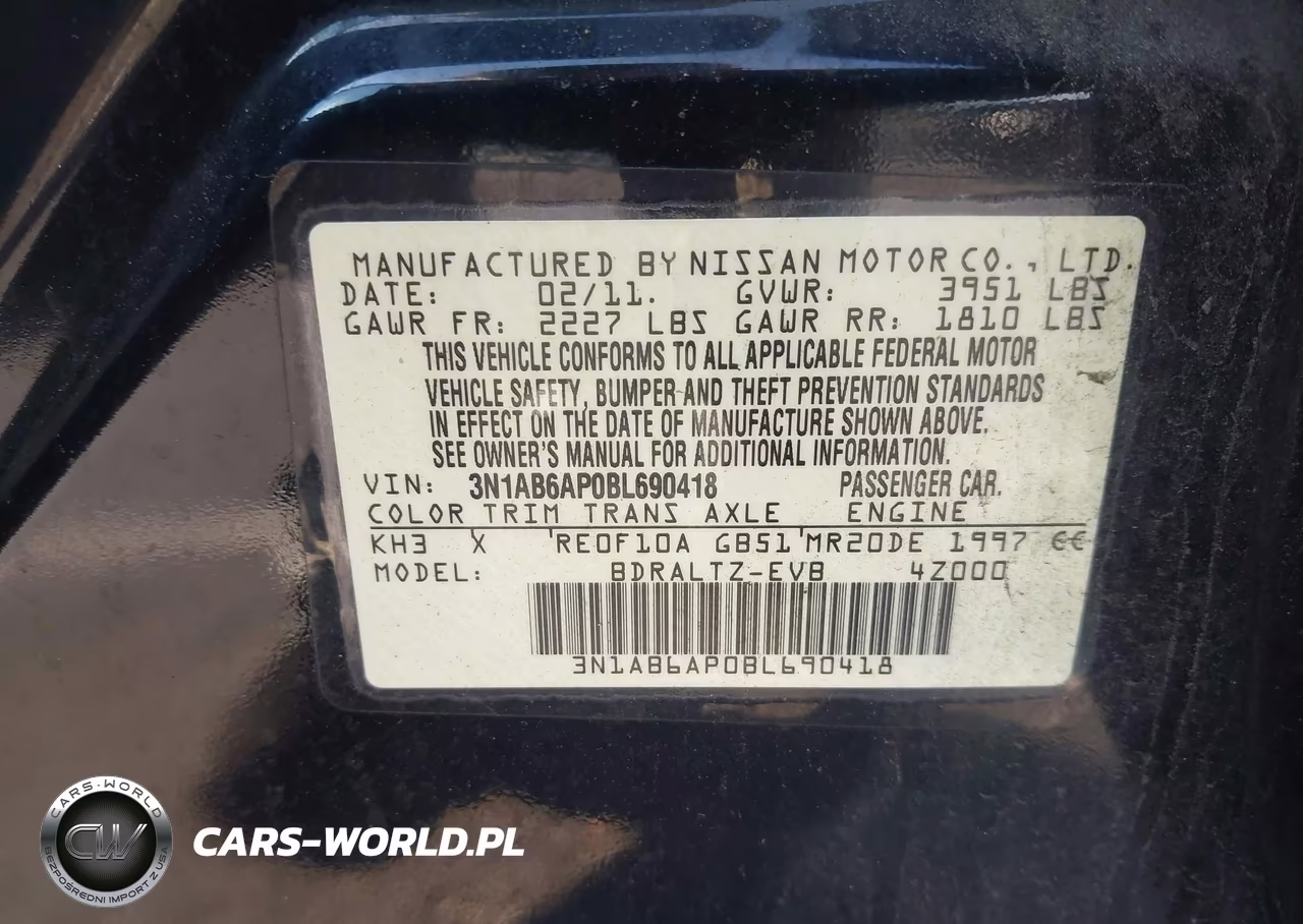 2011 Nissan Sentra 2.0Sr VIN:3N1AB6AP0BL690418 - 9