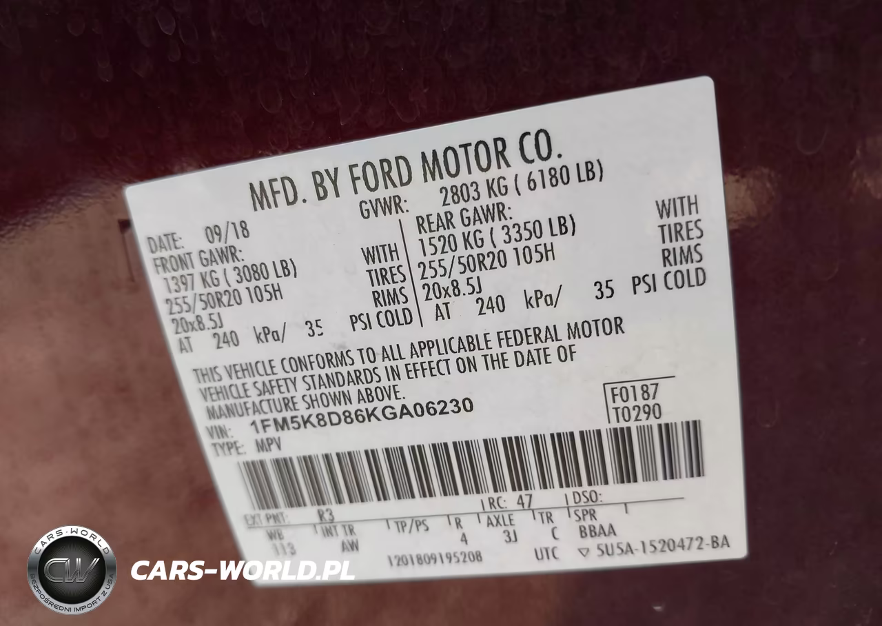 2019 Ford Explorer Xlt VIN:1FM5K8D86KGA06230 - 9