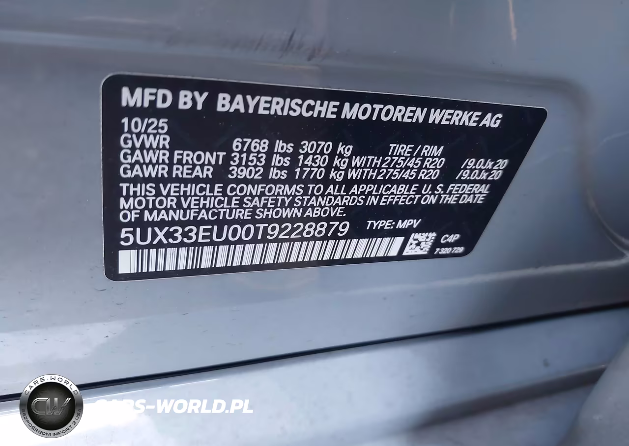 2026 BMW X5 M60I VIN:5UX33EU00T9228879 - 9
