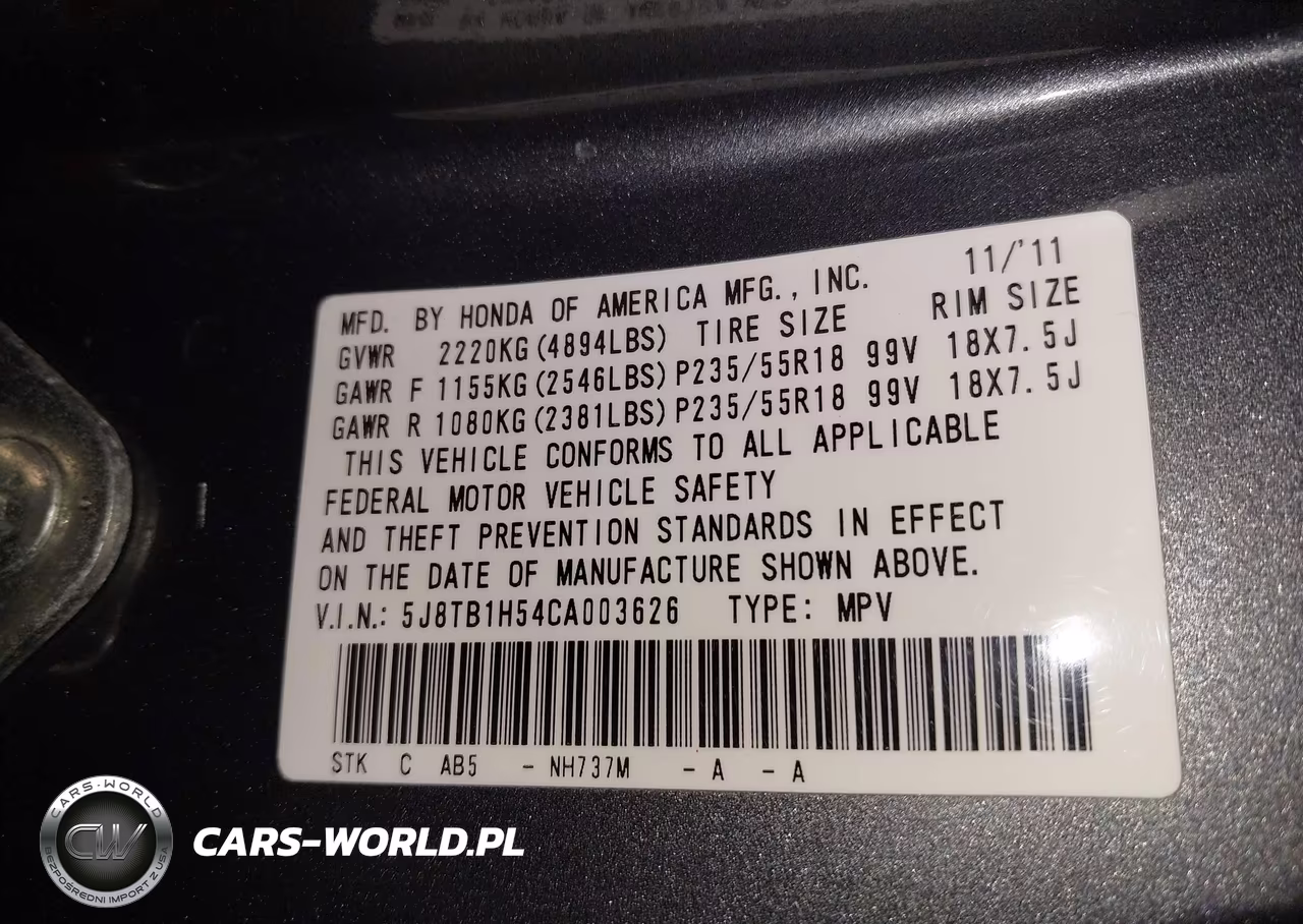 2012 Acura Rdx VIN:5J8TB1H54CA003626 - 9