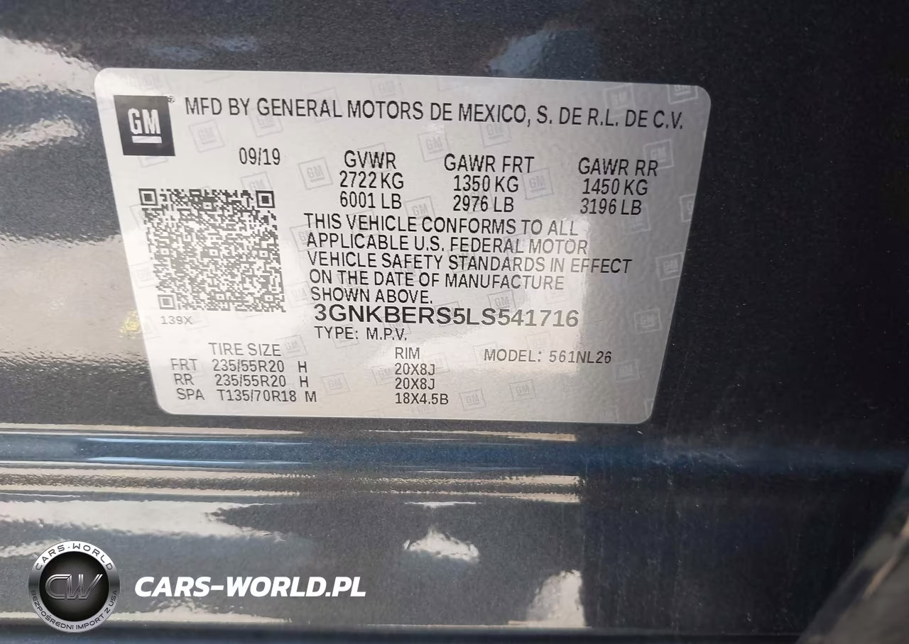 2020 Chevrolet Blazer Fwd Rs VIN:3GNKBERS5LS541716 - 9