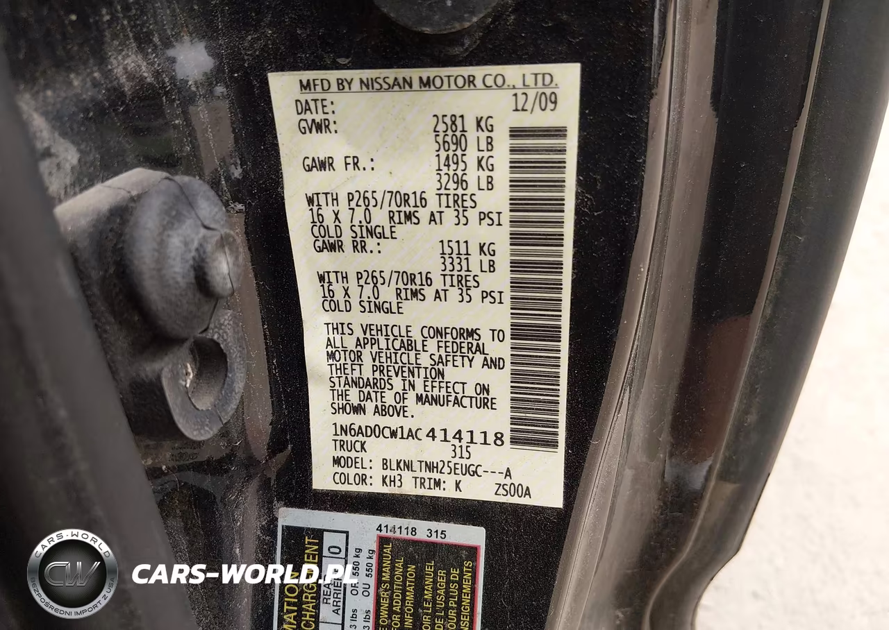 2010 Nissan Frontier Se VIN:1N6AD0CW1AC414118 - 8