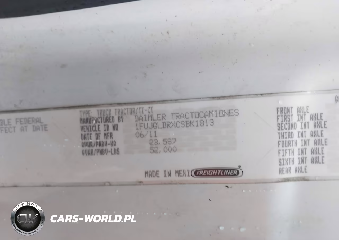 2012 Freightliner Cascadia 125 VIN:1FUJGLDRXCSBK1813 - 8