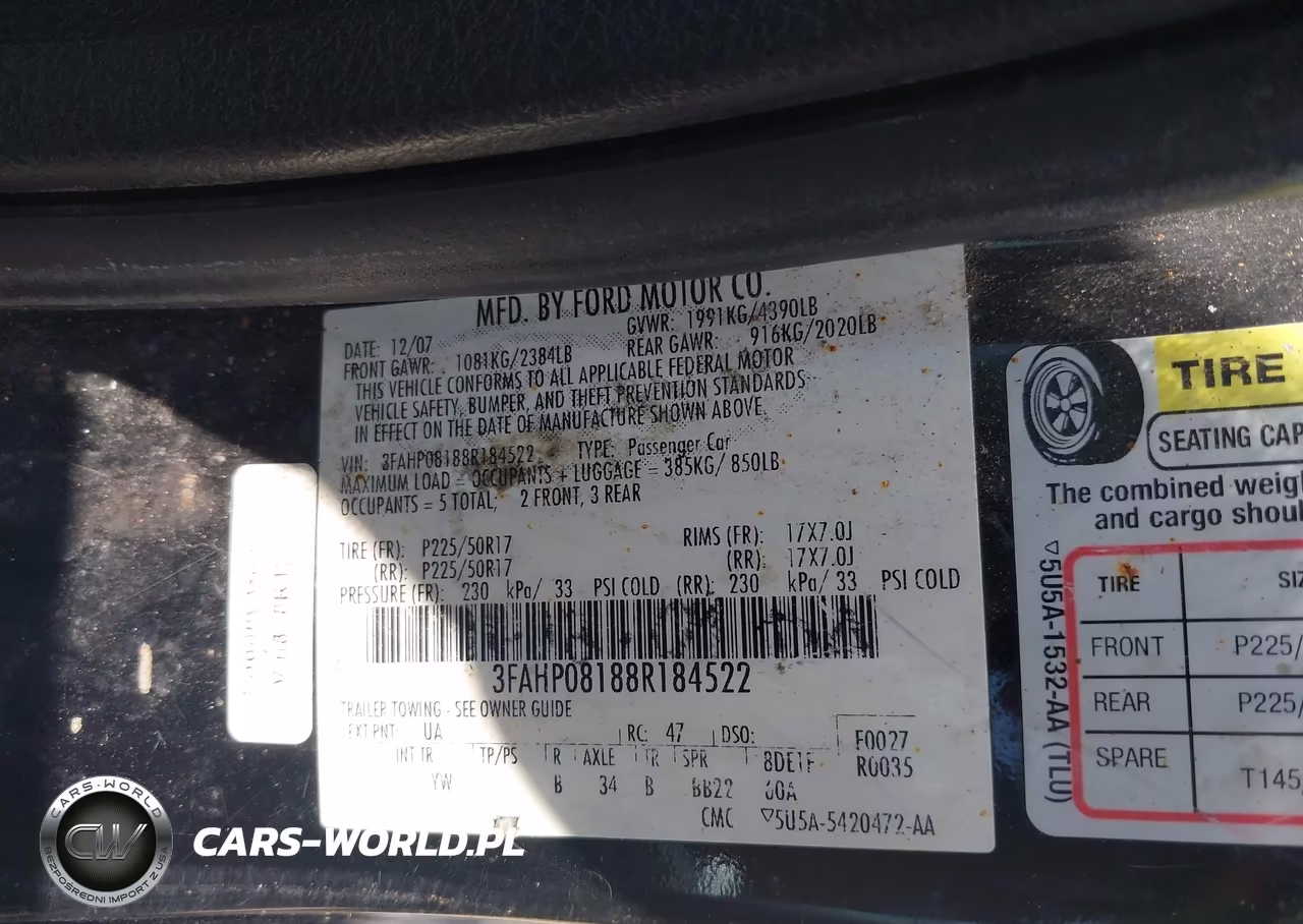 2008 Ford Fusion Sel VIN:3FAHP08188R184522 - 9