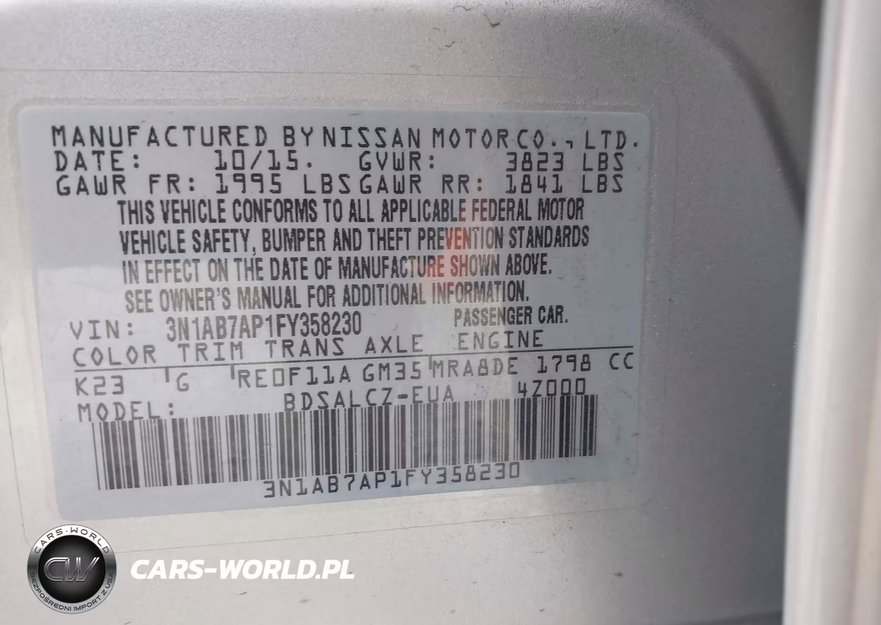 2015 Nissan Sentra Fe+ S-S-Sl-Sr-Sv VIN:3N1AB7AP1FY358230 - 9