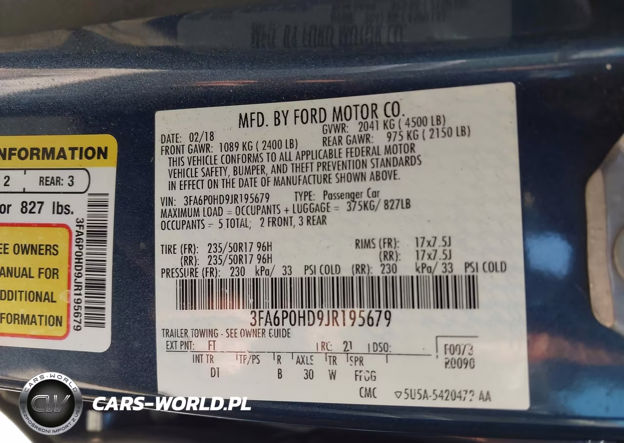 2018 Ford Fusion Se VIN:3FA6P0HD9JR195679 - 9
