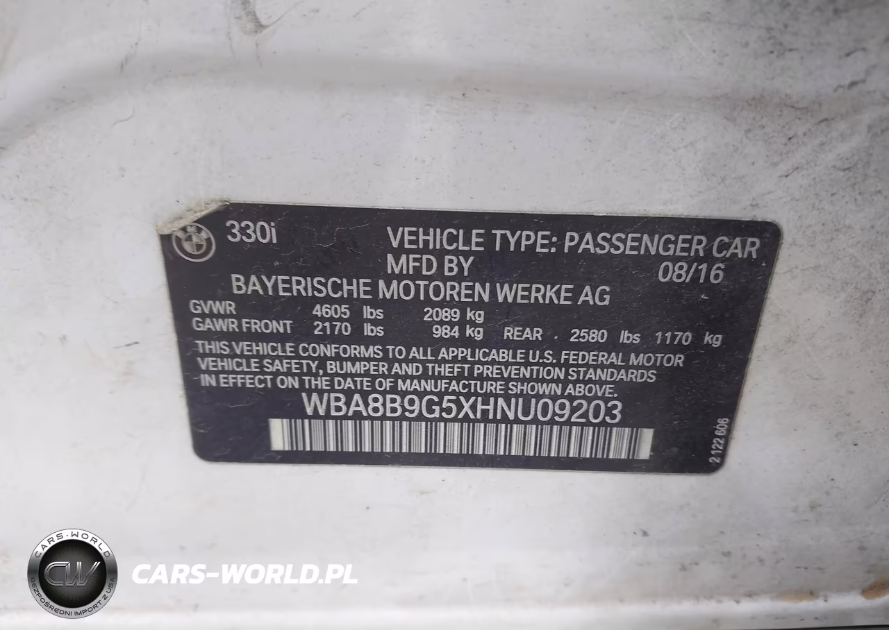 2017 BMW 330I VIN:WBA8B9G5XHNU09203 - 9