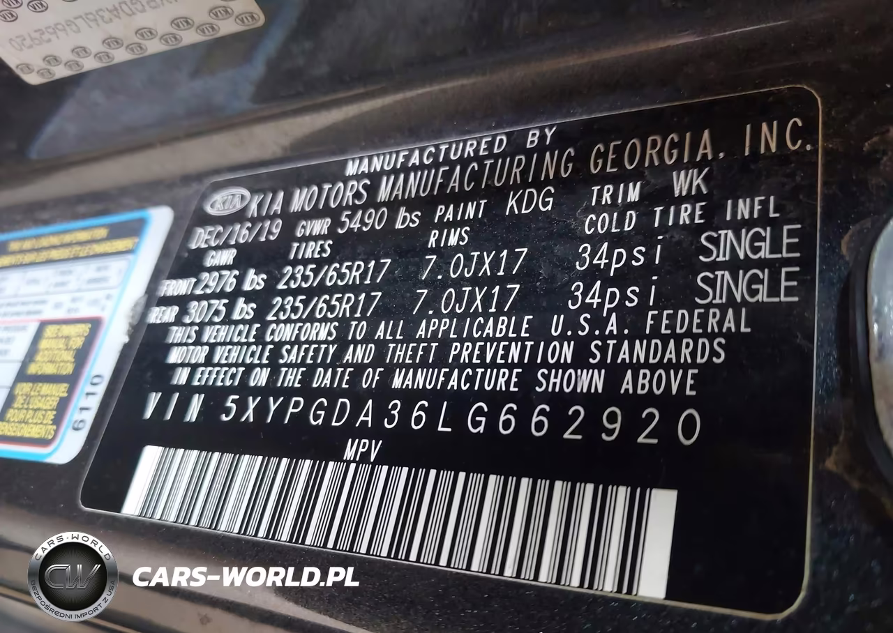 2020 Kia Sorento 2.4L Lx VIN:5XYPGDA36LG662920 - 9