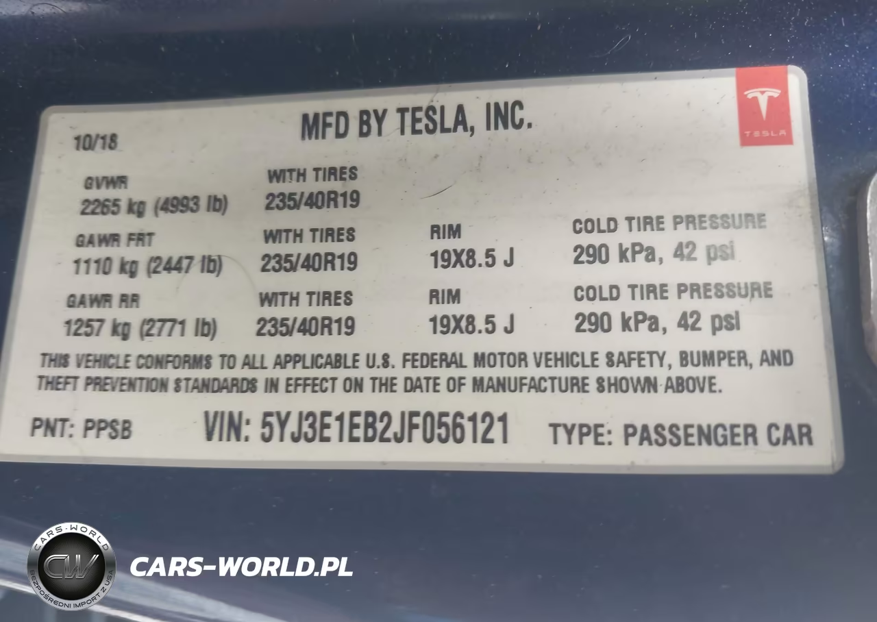 2018 Tesla Model 3 Long Range-Performance VIN:5YJ3E1EB2JF056121 - 9