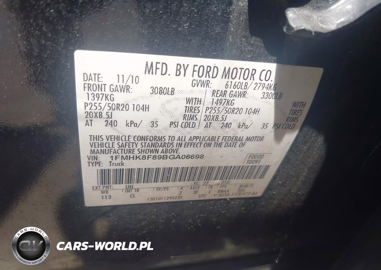 2011 Ford Explorer Limited VIN:1FMHK8F89BGA06698 - 9