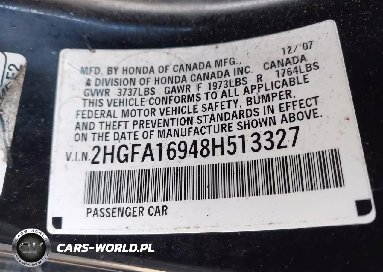 2008 Honda Civic Ex-L VIN:2HGFA16948H513327 - 9