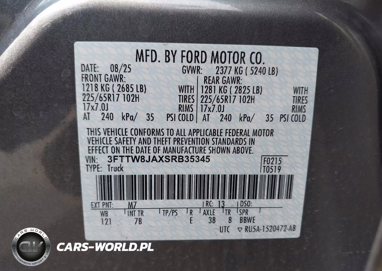 2025 Ford Maverick Xlt VIN:3FTTW8JAXSRB35345 - 9
