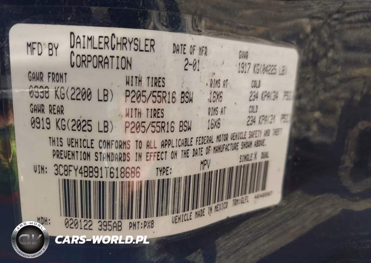 2001 Chrysler Pt Cruiser VIN:3C8FY4BB91T618686 - 9