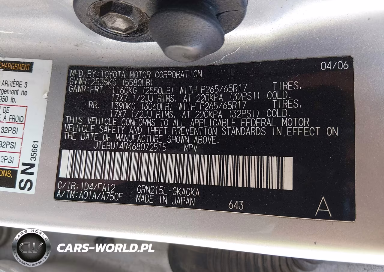 2006 Toyota 4Runner Sr5 V6 VIN:JTEBU14R468072515 - 9