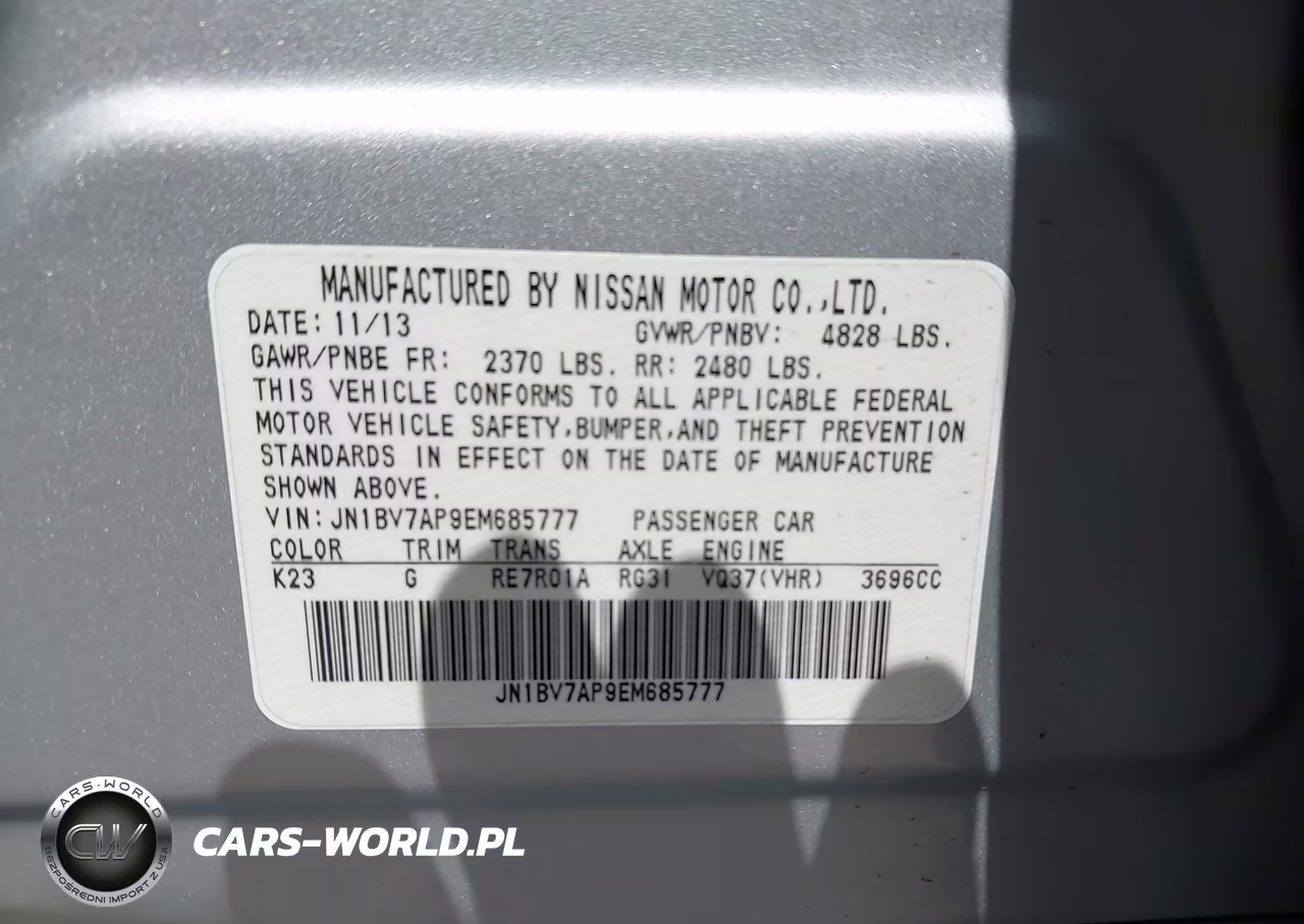 2014 Infiniti Q50 Sport VIN:JN1BV7AP9EM685777 - 9
