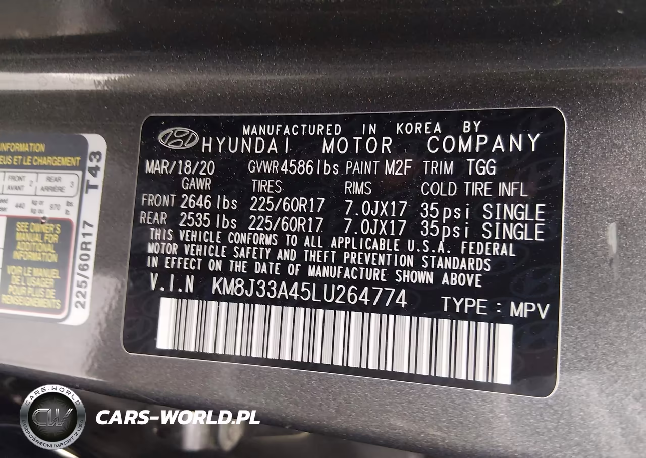 2020 Hyundai Tucson Value VIN:KM8J33A45LU264774 - 9