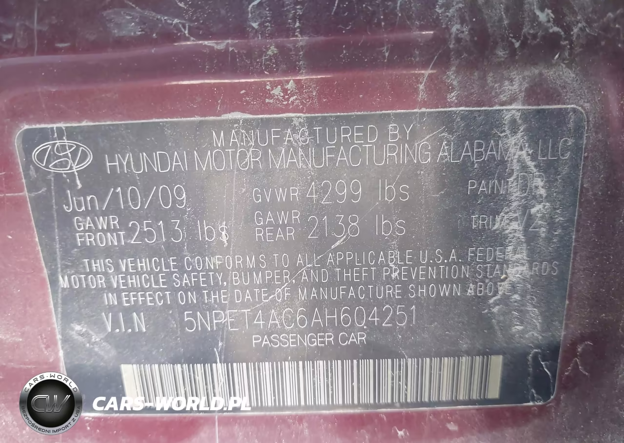 2010 Hyundai Sonata Gls VIN:5NPET4AC6AH604251 - 9