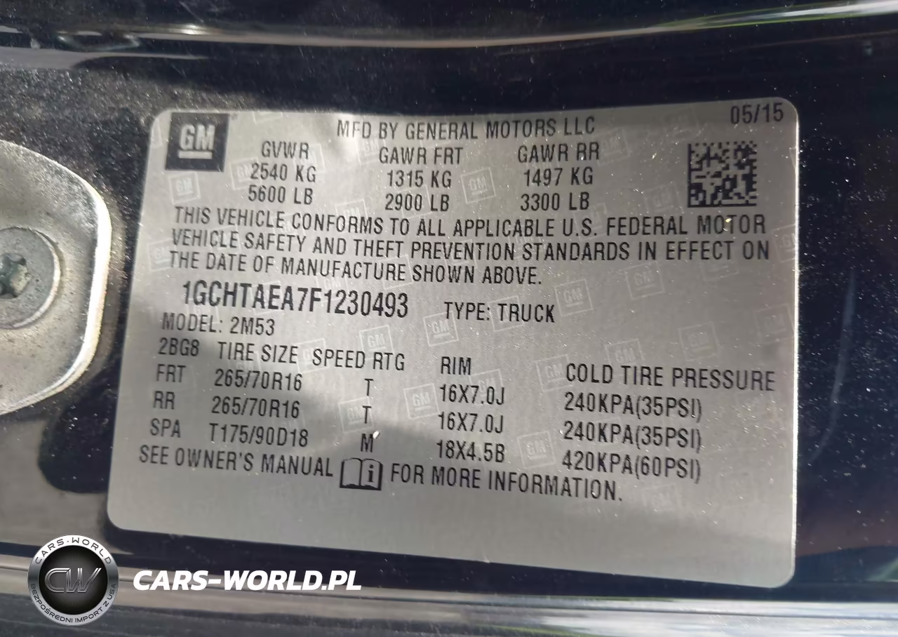 2015 Chevrolet Colorado 4Wd Wt VIN:1GCHTAEA7F1230493 - 9