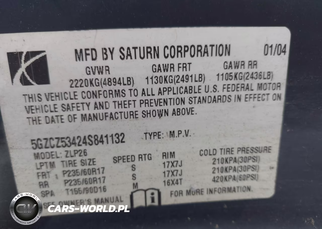 2004 Saturn Vue V6 VIN:5GZCZ53424S841132 - 9