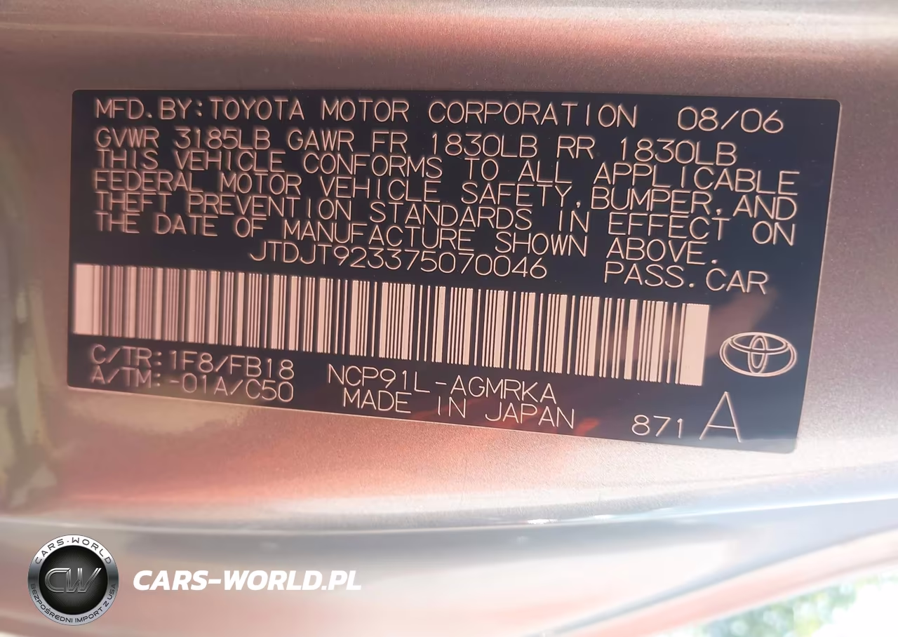 2007 Toyota Yaris VIN:JTDJT923375070046 - 9