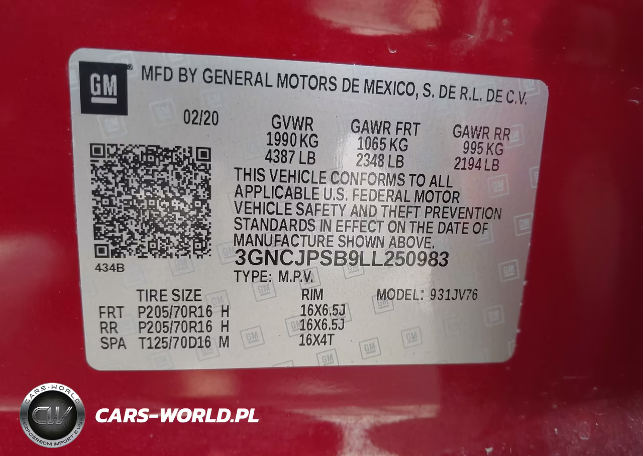 2020 Chevrolet Trax Awd Lt VIN:3GNCJPSB9LL250983 - 9