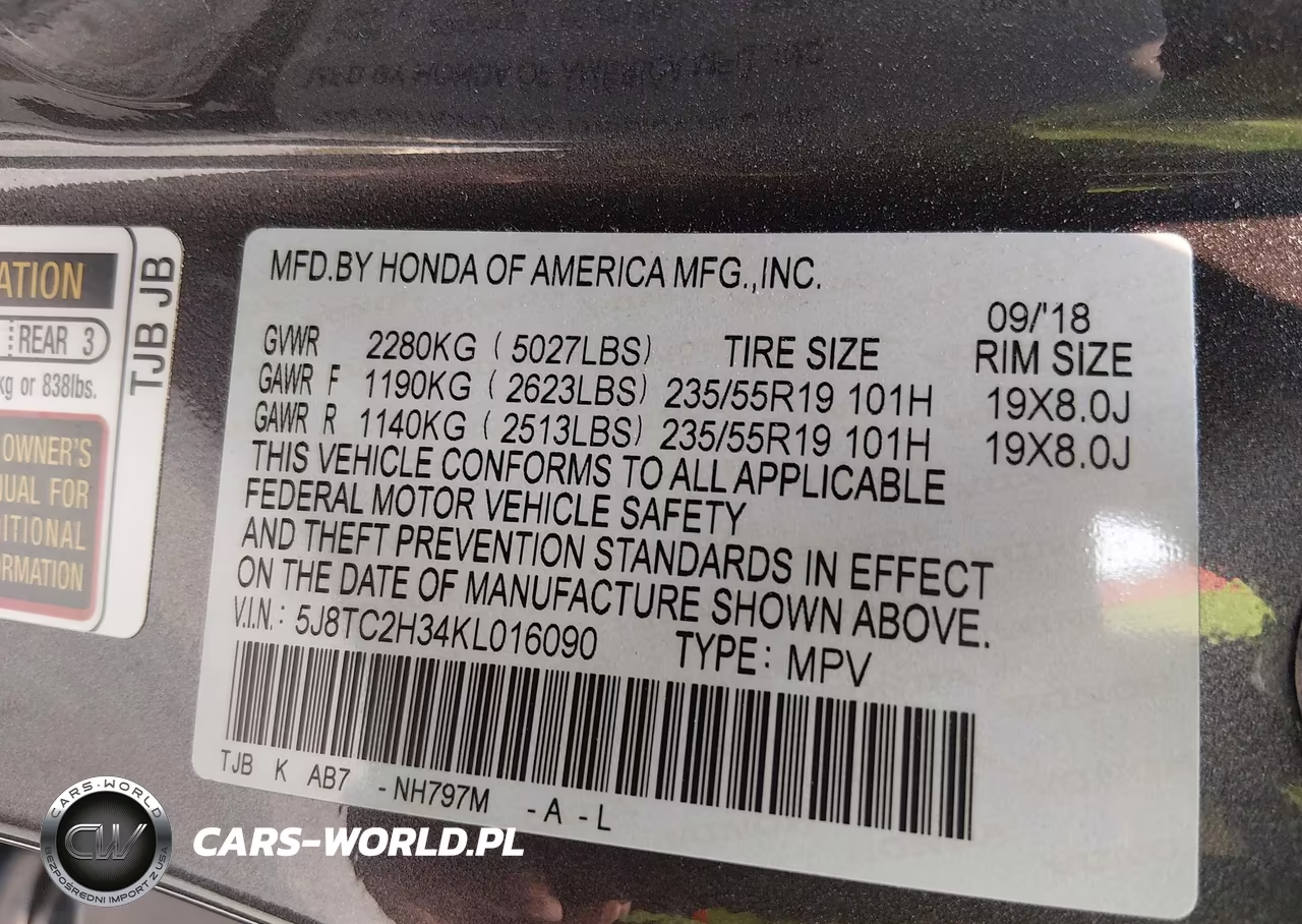 2019 Acura Rdx Standard VIN:5J8TC2H34KL016090 - 9