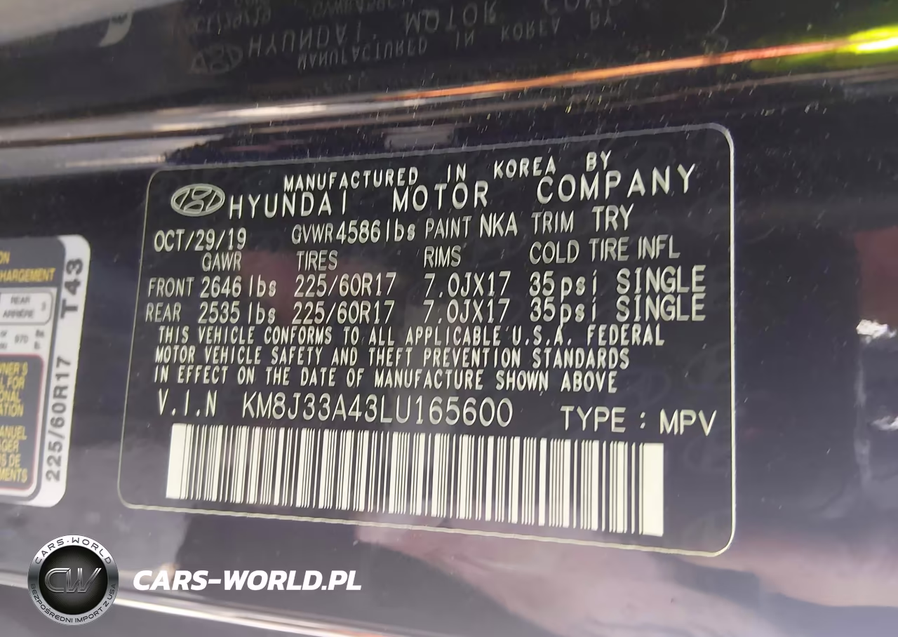 2020 Hyundai Tucson Value VIN:KM8J33A43LU165600 - 9