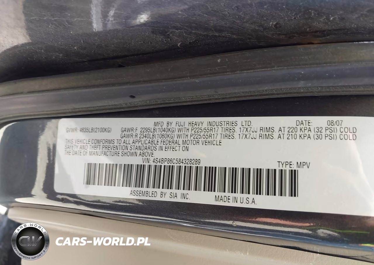 2008 Subaru Outback (Natl) 3.0R Ll Bean-3.0R Ll Bean W-Nav VIN:4S4BP86C584328289 - 9