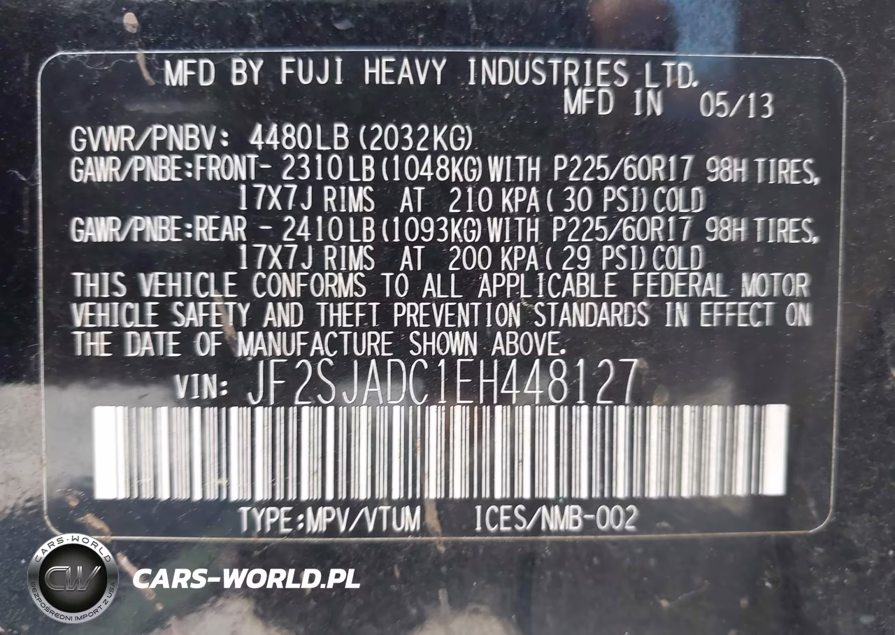 2014 Subaru Forester 2.5I Premium VIN:JF2SJADC1EH448127 - 9