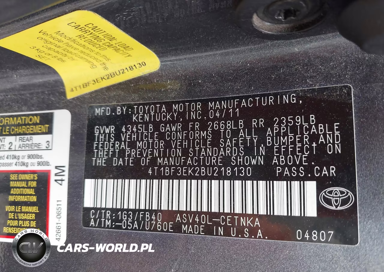 2011 Toyota Camry Le VIN:4T1BF3EK2BU218130 - 9