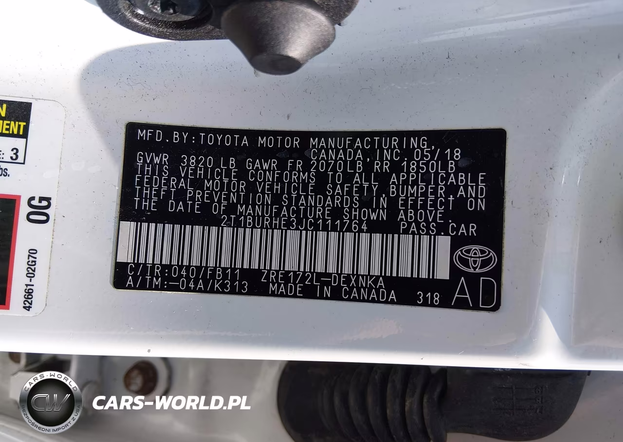 2018 Toyota Corolla Le VIN:2T1BURHE3JC111764 - 9