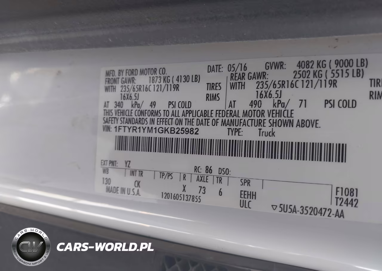 2016 Ford Transit-250 VIN:1FTYR1YM1GKB25982 - 9