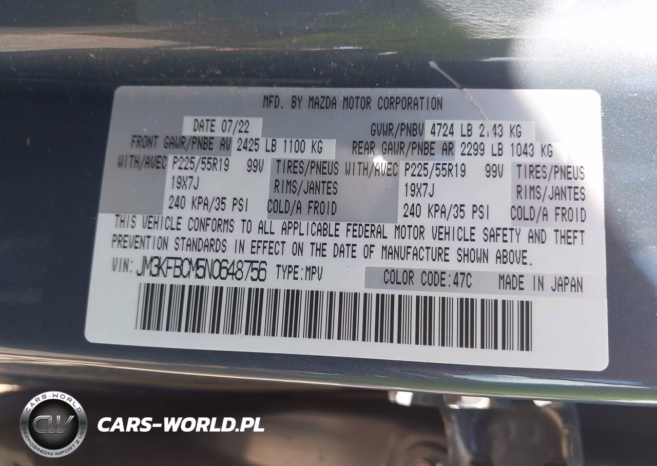 2022 Mazda Cx-5 2.5 S Carbon Edition VIN:JM3KFBCM5N0648756 - 9