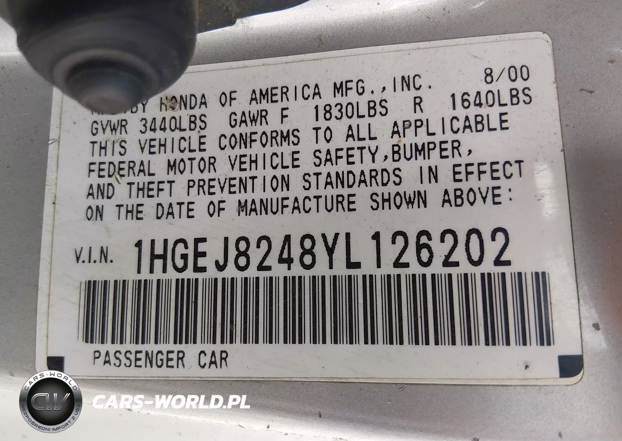 2000 Honda Civic Ex VIN:1HGEJ8248YL126202 - 9