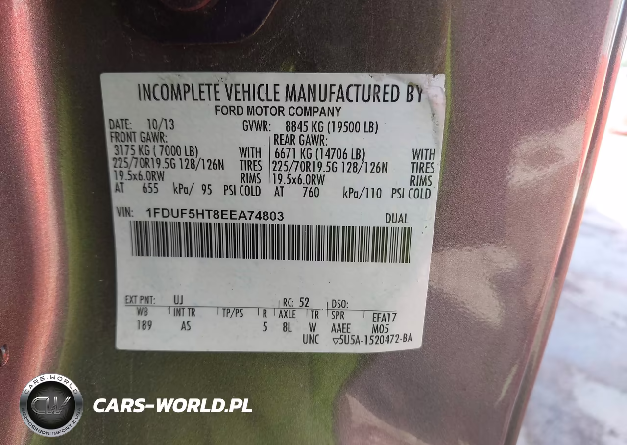 2014 Ford F-550 Chassis Xl VIN:1FDUF5HT8EEA74803 - 9