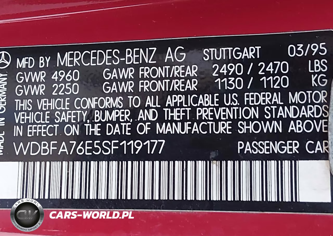 1995 Mercedes-Benz Sl 600 VIN:WDBFA76E5SF119177 - 9