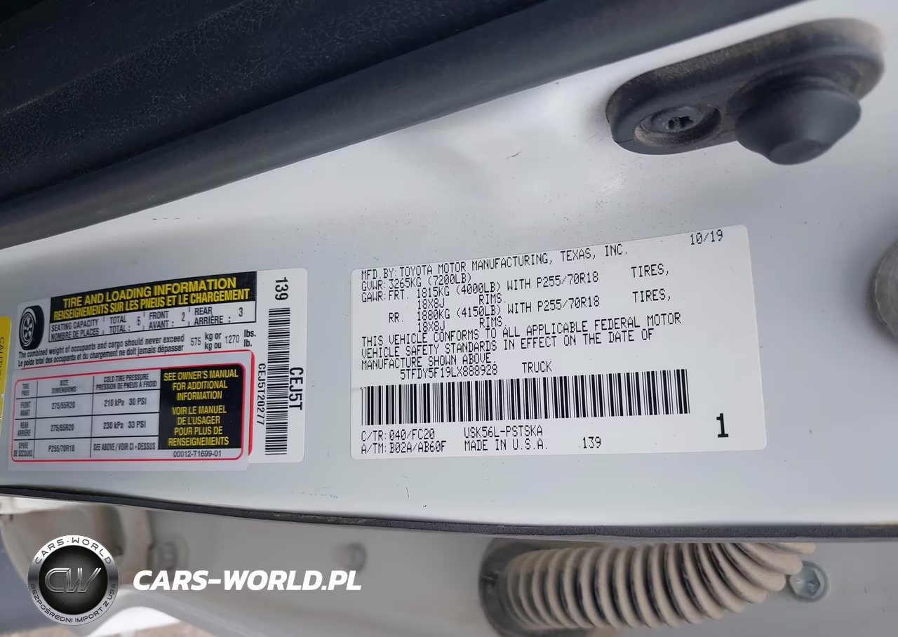 2020 Toyota Tundra Sr5 VIN:5TFDY5F19LX888928 - 9