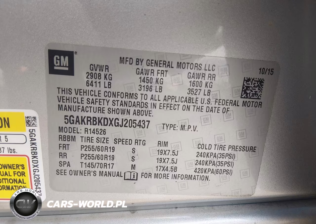 2016 Buick Enclave Leather VIN:5GAKRBKDXGJ205437 - 9