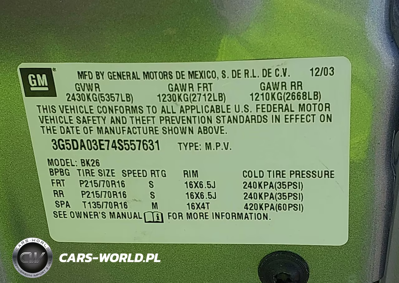 2004 Buick Rendezvous Cx VIN:3G5DA03E74S557631 - 9
