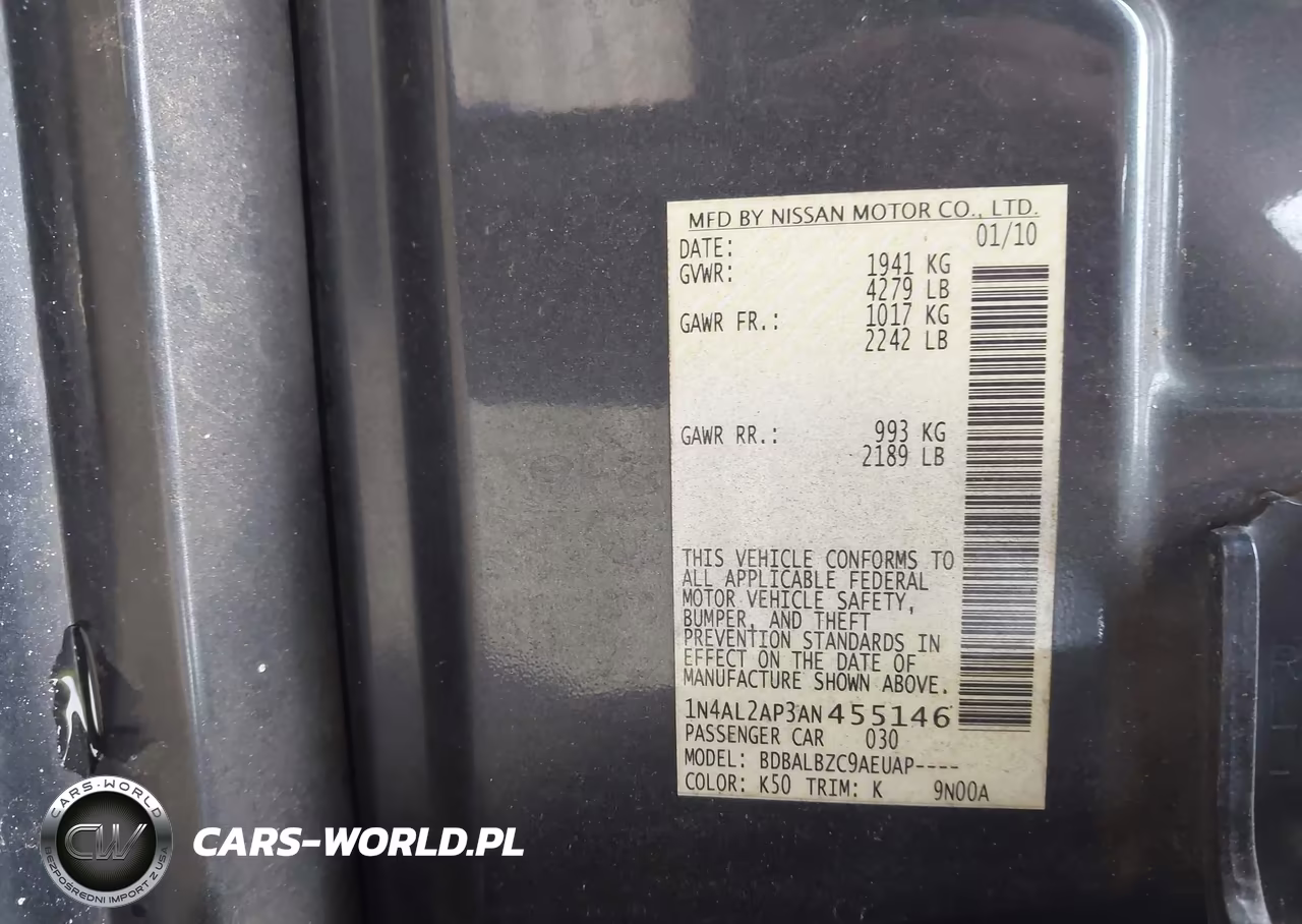 2010 Nissan Altima 2.5 S VIN:1N4AL2AP3AN455146 - 9