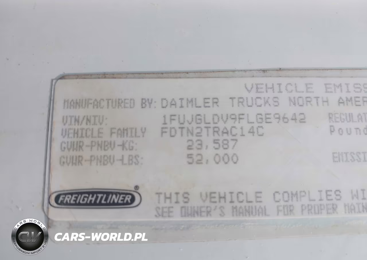 2015 Freightliner Cascadia 125 VIN:1FUJGLDV9FLGE9642 - 8