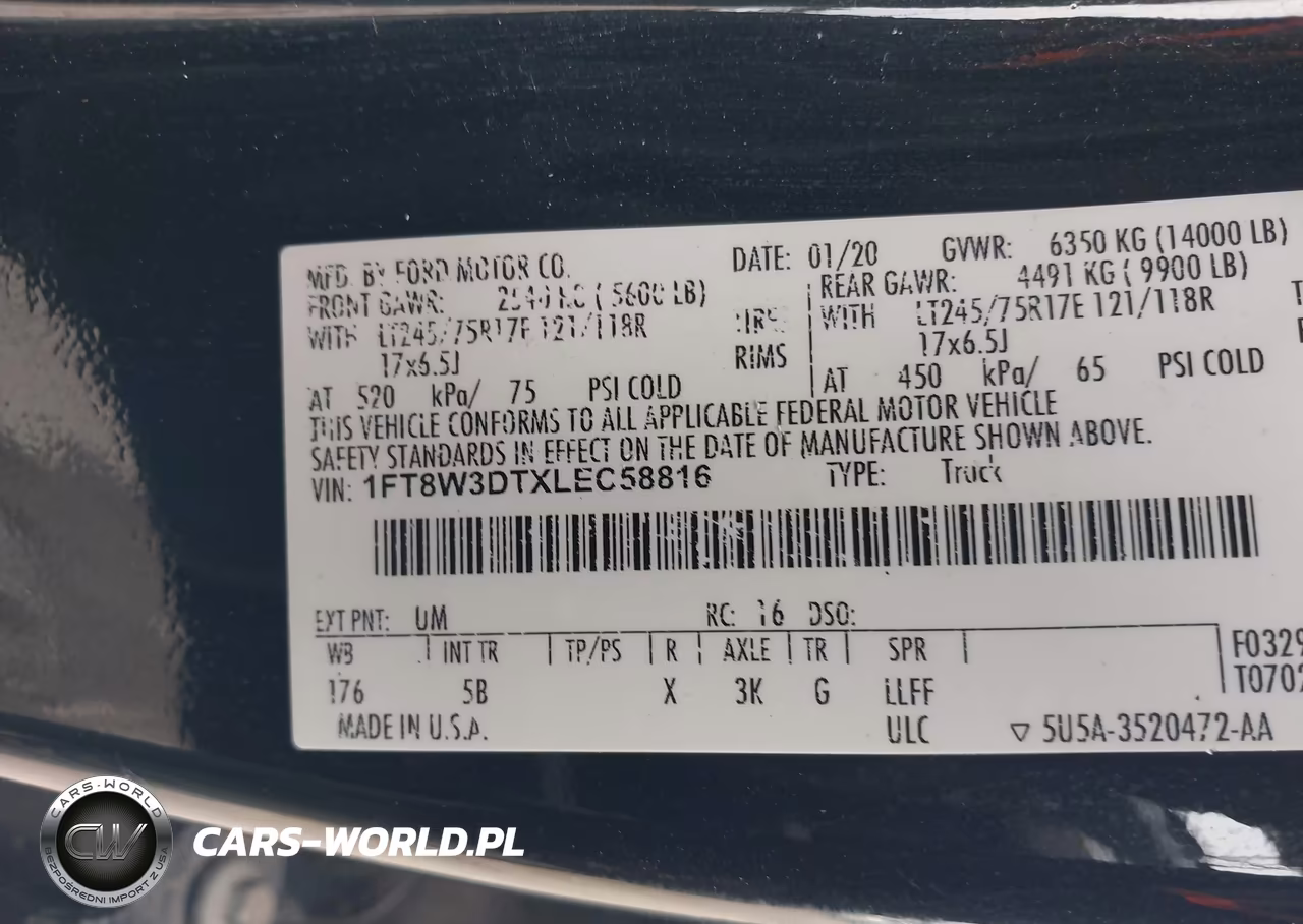 2020 Ford F-350 Lariat VIN:1FT8W3DTXLEC58816 - 8