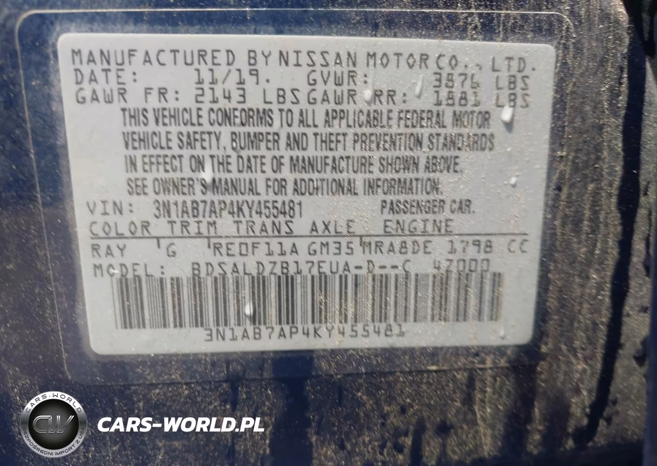 2019 Nissan Sentra Sv VIN:3N1AB7AP4KY455481 - 9