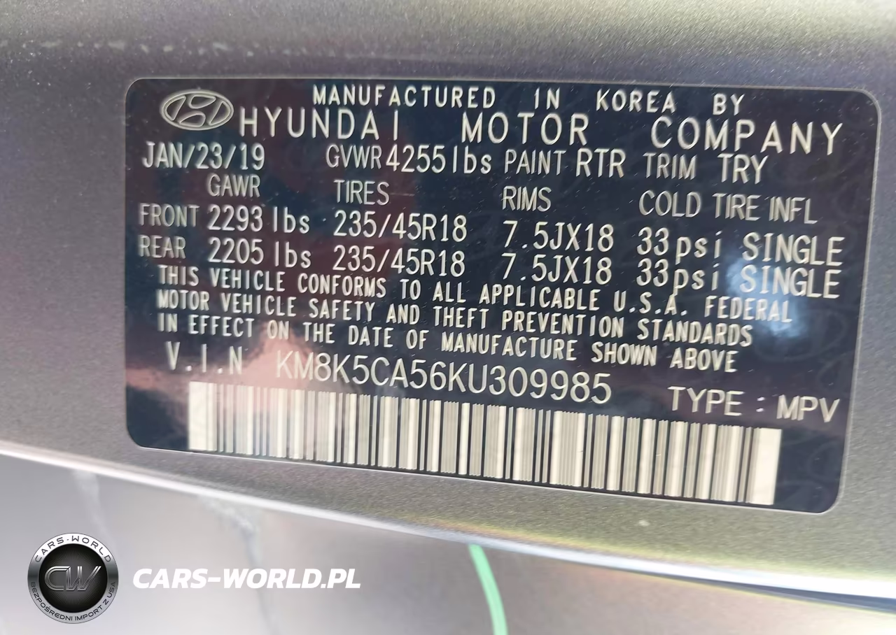 2019 Hyundai Kona Iron Man VIN:KM8K5CA56KU309985 - 9