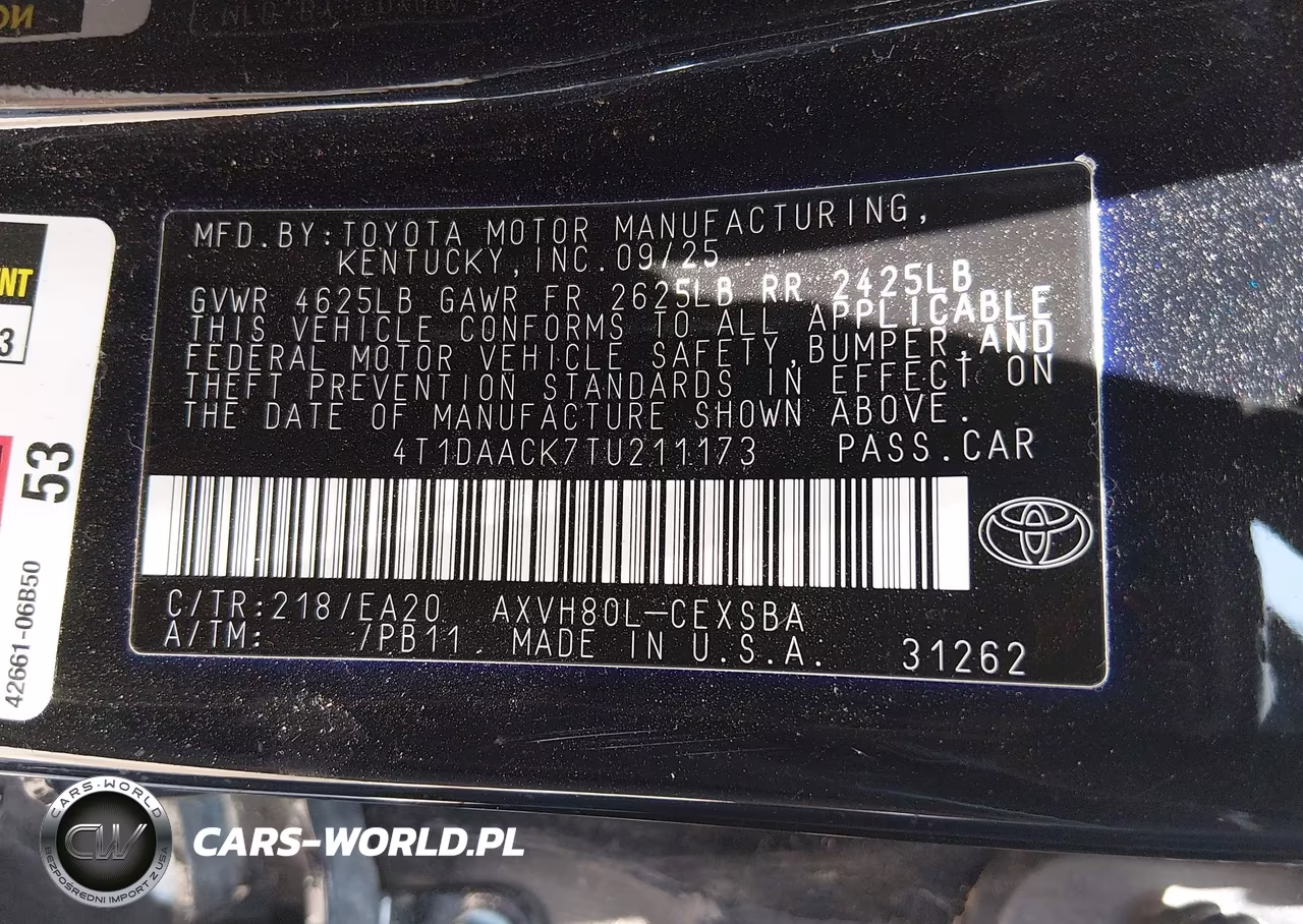 2026 Toyota Camry Nightshade VIN:4T1DAACK7TU211173 - 9