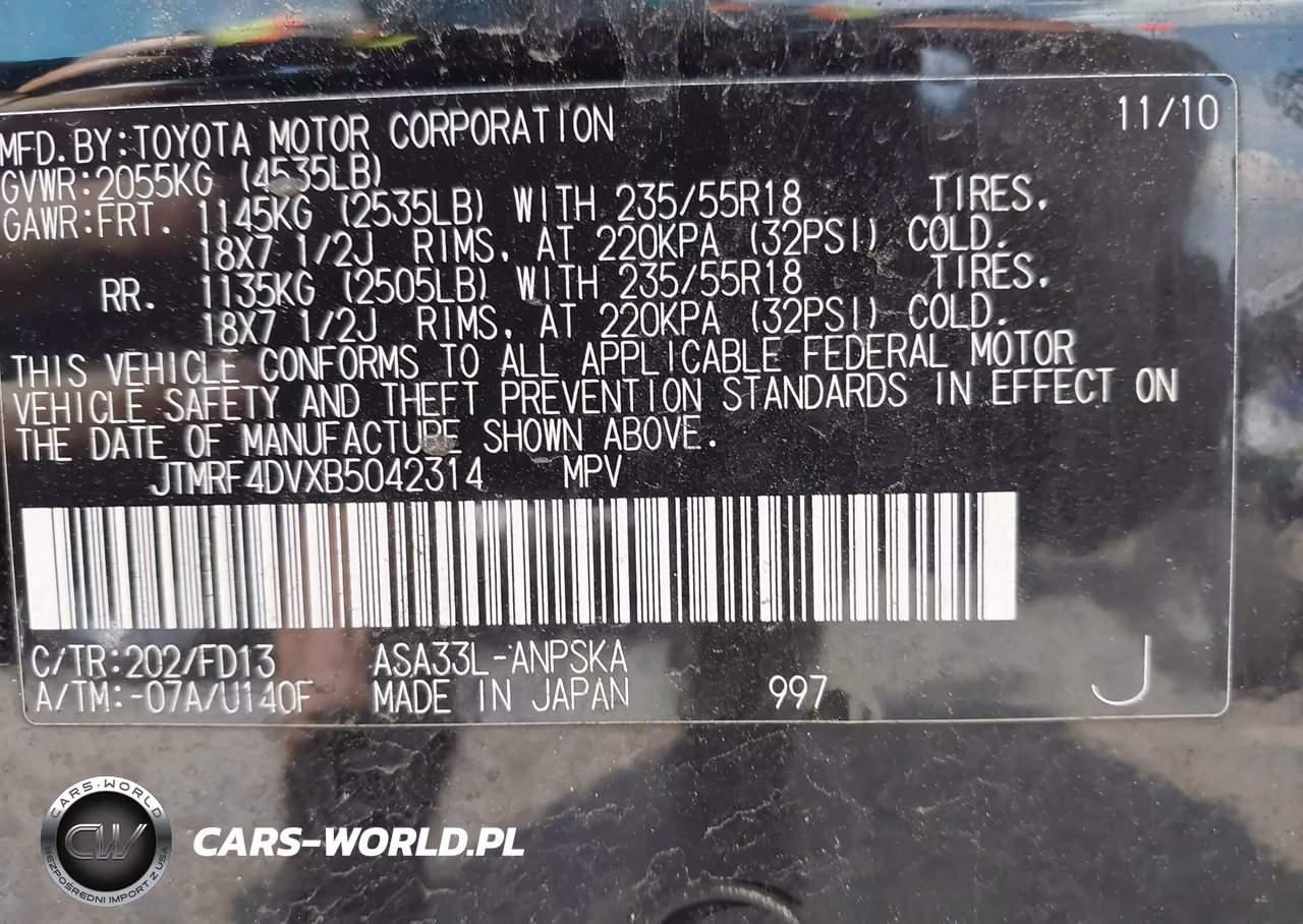 2011 Toyota Rav4 Sport VIN:JTMRF4DVXB5042314 - 9