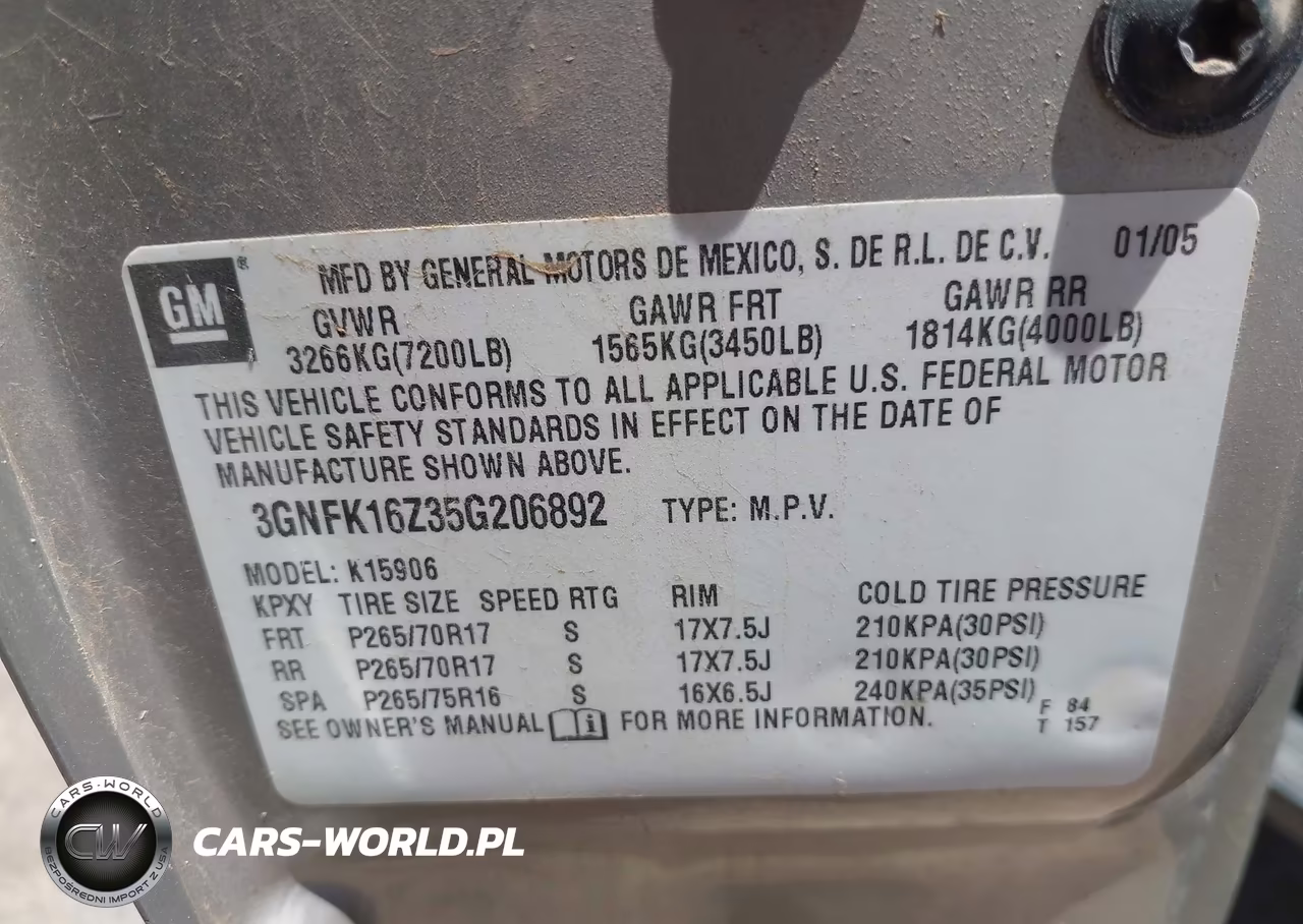 2005 Chevrolet Suburban 1500 Z71 VIN:3GNFK16Z35G206892 - 9