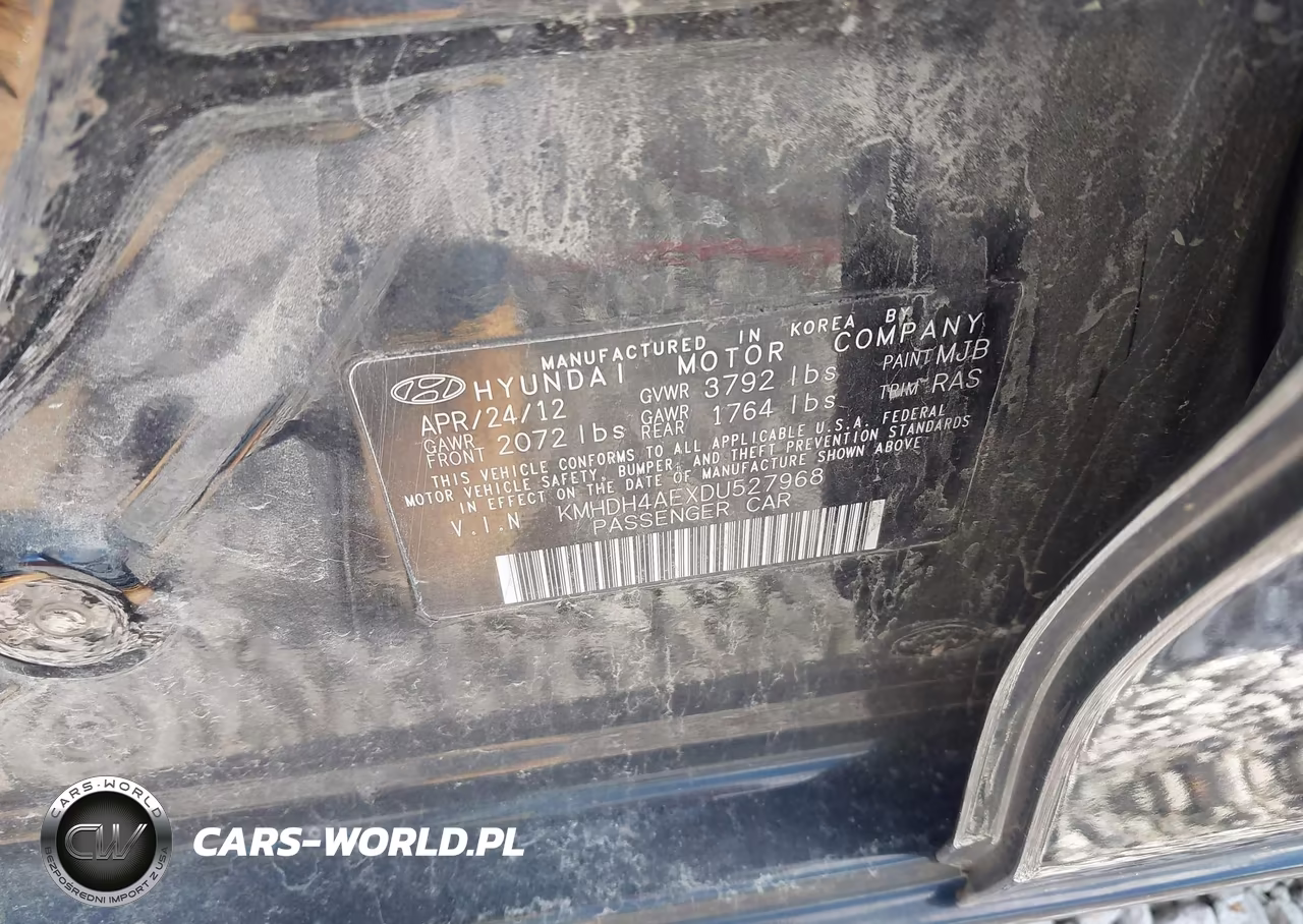 2013 Hyundai Elantra Gls VIN:KMHDH4AEXDU527968 - 9