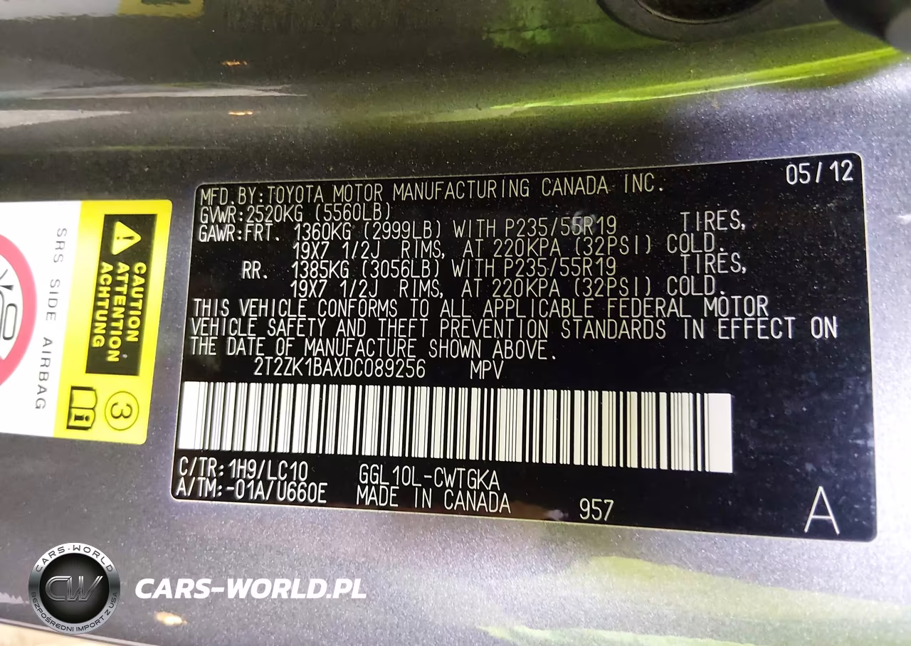 2013 Lexus Rx 350 VIN:2T2ZK1BAXDC089256 - 9